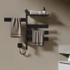 EMKE Sèche-serviettes électrique, rotatif à 180, 76 x 45 cm, sèche-serviettes et radiateur pour salle de bain, Noir mat* Sèche-Serviettes Électrique