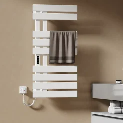 EMKE Sèche-Serviettes Électrique de salle de bain 1000 x 500 mm, Porte-serviettes chauffant électrique, Blanc 350W* Sèche-Serviettes Électrique