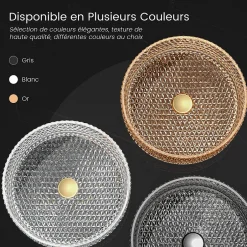 EMKE Vasque à Poser Ronde, 360 x 360 x 112 mm, Lavabo en Verre Noir, Design Montage sur Comptoir