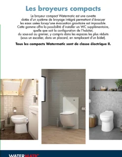 Watermatic Ensemble bâti-support+habillage couleur chêne naturel +Sanibroyeur+cuvette+abattant W40 Silence PMR norme handicapés* Wc Chimique Et Broyeur