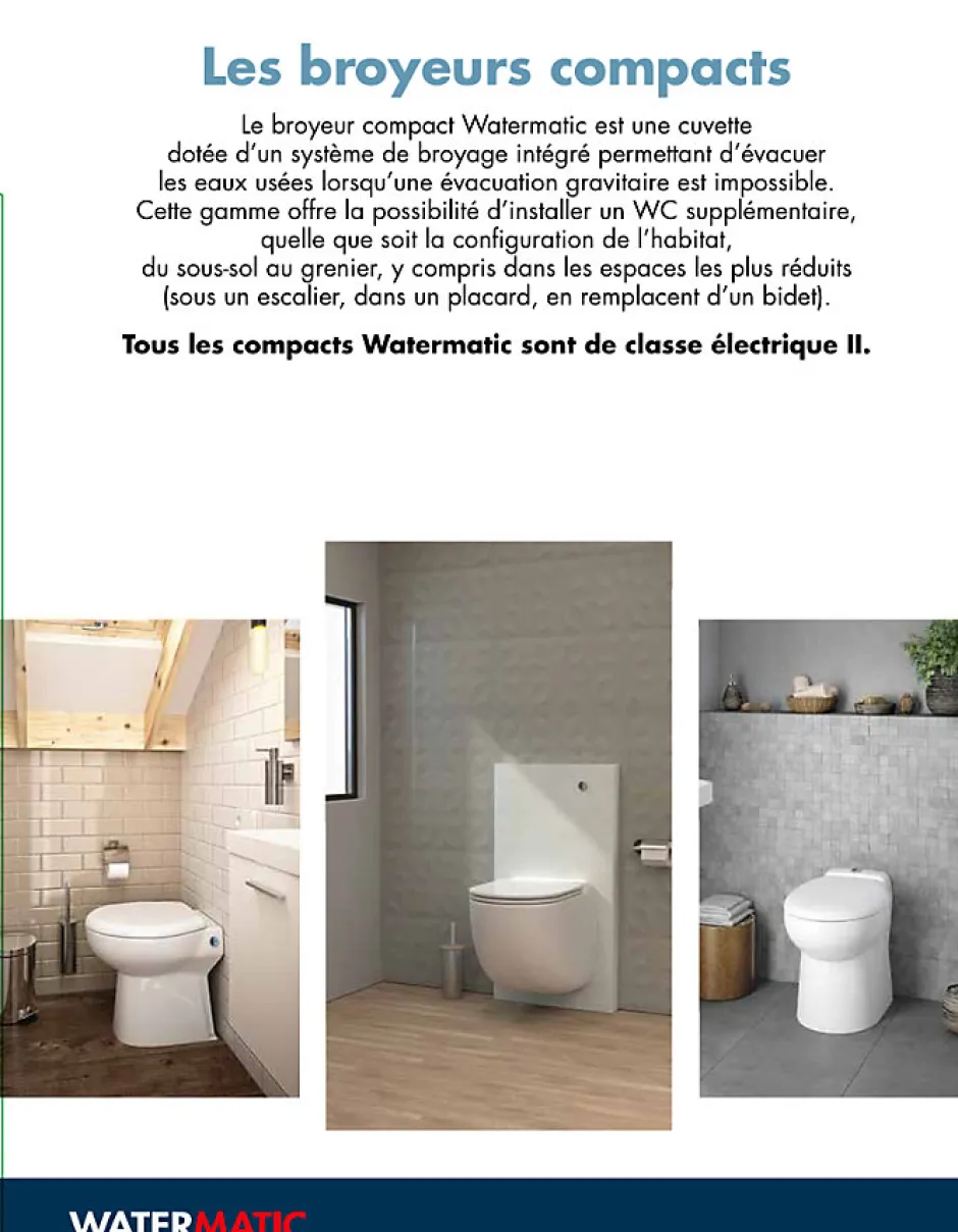 Watermatic Ensemble bâti-support+habillage couleur chêne naturel +Sanibroyeur+cuvette+abattant W40 Silence PMR norme handicapés* Wc Chimique Et Broyeur