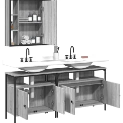 Vidaxl Ensemble d'armoires de salle de bain 3 pcs sonoma gris* Meuble Wc