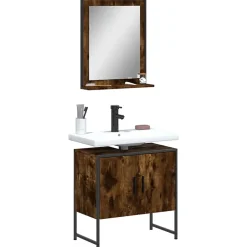Vidaxl Ensemble d'armoires de salle de bain 2 pcs chêne fumé* Meuble Wc
