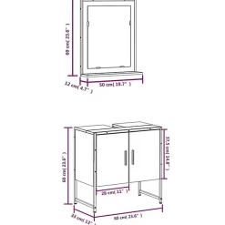 Vidaxl Ensemble d'armoires de salle de bain 2 pcs chêne fumé* Meuble Wc