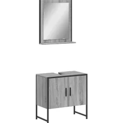 Vidaxl Ensemble d'armoires de salle de bain 2 pcs sonoma gris* Meuble Wc