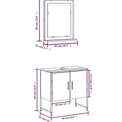 Vidaxl Ensemble d'armoires de salle de bain 2 pcs sonoma gris* Meuble Wc