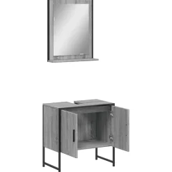 Vidaxl Ensemble d'armoires de salle de bain 2 pcs sonoma gris* Meuble Wc