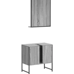 Vidaxl Ensemble d'armoires de salle de bain 2 pcs sonoma gris* Meuble Wc