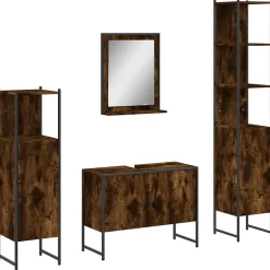 Vidaxl Ensemble d'armoires de salle de bain 4 pcs chêne fumé* Meuble Wc
