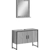 Vidaxl Ensemble d'armoires de salle de bain 2 pcs sonoma gris