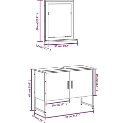 Vidaxl Ensemble d'armoires de salle de bain 2 pcs sonoma gris