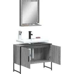 Vidaxl Ensemble d'armoires de salle de bain 2 pcs sonoma gris