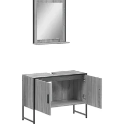 Vidaxl Ensemble d'armoires de salle de bain 2 pcs sonoma gris