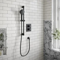 Villeroy & Boch Ensemble de douche 3 jets VILLEROY ET BOCH Verve Showers Noir mat* Pommeau De Douche, Flexible Et Barre De Douche