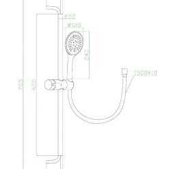 Essebagno Ensemble de douche chromé 3 pièces Circle