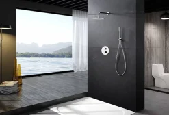 Imex Products Ensemble de douche CURVED à encastrer - Thermostatique Chromé BrillantChroméNoir matCanon de fusilOr brosséOr rose brossé Ensembl