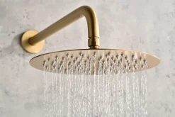 Imex Products Ensemble de douche CURVED à encastrer - Thermostatique Or brosséChroméNoir matCanon de fusilOr brosséOr rose brossé Ensemble enca