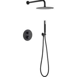 Imex Products Ensemble de douche CURVED à encastrer - Thermostatique Or rose brosséChroméNoir matCanon de fusilOr brosséOr rose brossé Ensemble