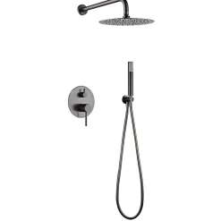 Imex Products Ensemble de douche CURVED à encastrer - mitigeur monocommande Canon de fusilChroméNoir matCanon de fusilOr brosséOr rose brossé E* Colonne De Douche Encastrable