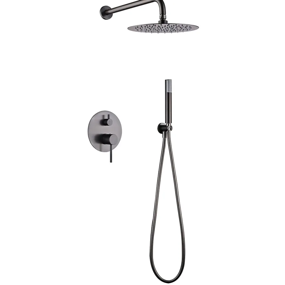 Imex Products Ensemble de douche CURVED à encastrer - mitigeur monocommande Canon de fusilChroméNoir matCanon de fusilOr brosséOr rose brossé E* Colonne De Douche Encastrable