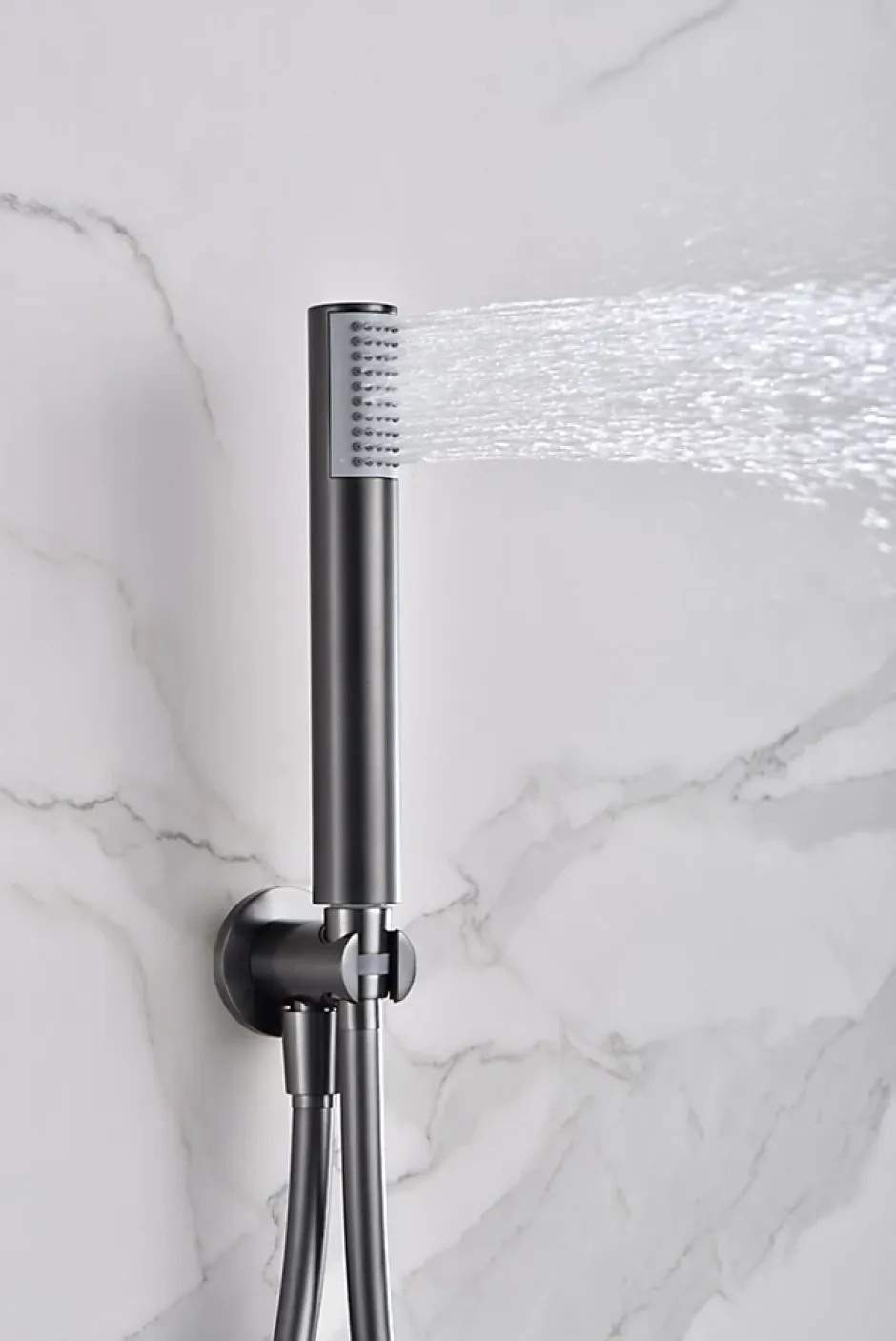 Imex Products Ensemble de douche CURVED à encastrer - Thermostatique Canon de fusilChroméNoir matCanon de fusilOr brosséOr rose brossé Ensemble* Colonne De Douche Encastrable