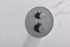 Imex Products Ensemble de douche CURVED à encastrer - Thermostatique Canon de fusilChroméNoir matCanon de fusilOr brosséOr rose brossé Ensemble* Colonne De Douche Encastrable