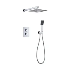 Poalgi Ensemble de douche encastré thermostatique 2 voies SKY BATH chromé série ETERNITY