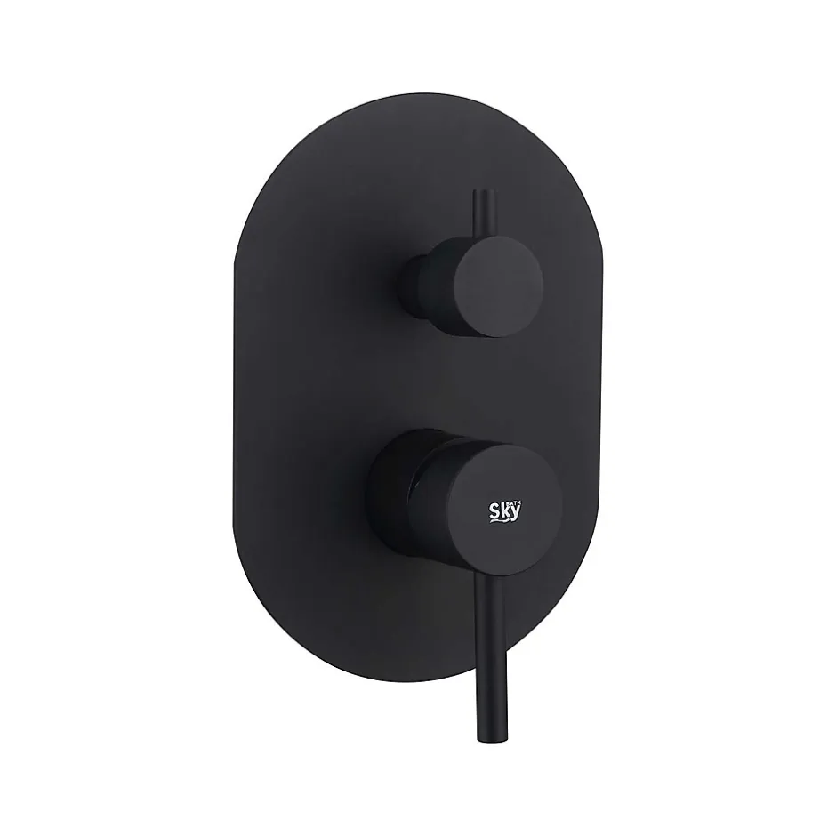 Poalgi Ensemble de douche encastré mécanique 2 voies SKY BATH noir mat PVD Inox S304 série SOUL