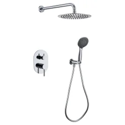 Poalgi Ensemble de douche encastré mécanique 2 voies SKY BATH chromé Inox S304 série SOUL* Colonne De Douche Encastrable