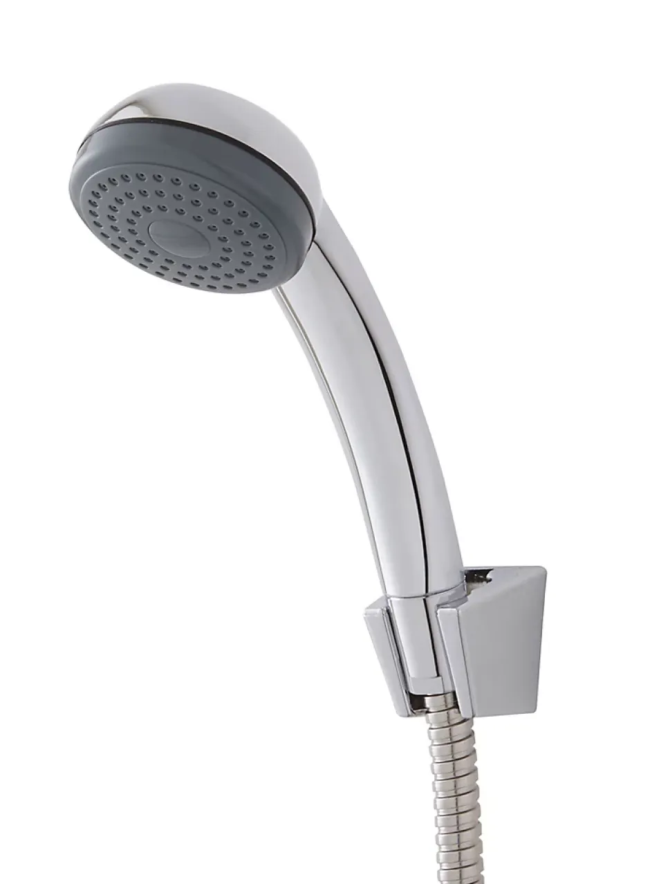 Ensemble de douche Nakri pommeau de douche 1 jet + 1 support chromé + 1 flexible 150 cm en acier inoxydable