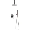 Imex Products Ensemble de douche Plafond TOUCHER à encastrer - Mitigeur monocommande Gris mat - Champagne Ensemble encastré douchette + tête de* Colonne De Douche Encastrable