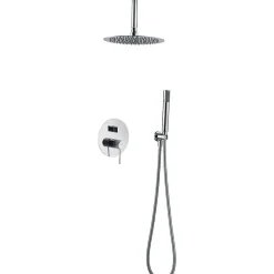 Imex Products Ensemble de douche Plafond TOUCHER à encastrer - Mitigeur monocommande Chromé Brillant Ensemble encastré douchette + tête de douc
