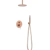 Imex Products Ensemble de douche Plafond TOUCHER à encastrer - Mitigeur monocommande Or rose brossé Ensemble encastré douchette + tête de douch