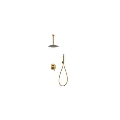 Imex Products Ensemble de douche Plafond TOUCHER à encastrer - Mitigeur monocommande Or rose brossé Ensemble encastré douchette + tête de douch
