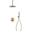 Imex Products Ensemble de douche Plafond TOUCHER à encastrer - Mitigeur thermostatique Or brossé Ensemble encastré douchette + tête de douche* Colonne De Douche Encastrable