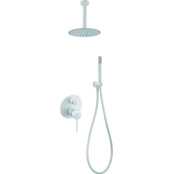 Imex Products Ensemble de douche STICK à encastrer - mitigeur monocommande Blanc (mat) Ensemble encastré douchette + tête de douche* Colonne De Douche Encastrable