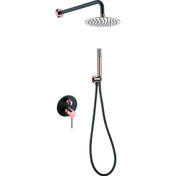 Imex Products Ensemble de douche STICK à encastrer - mitigeur monocommande Noir - Doré rose Ensemble encastré douchette + tête de douche* Colonne De Douche Encastrable