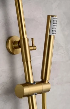 Imex Ensemble de douche thermostatique LINE - Rose brossé