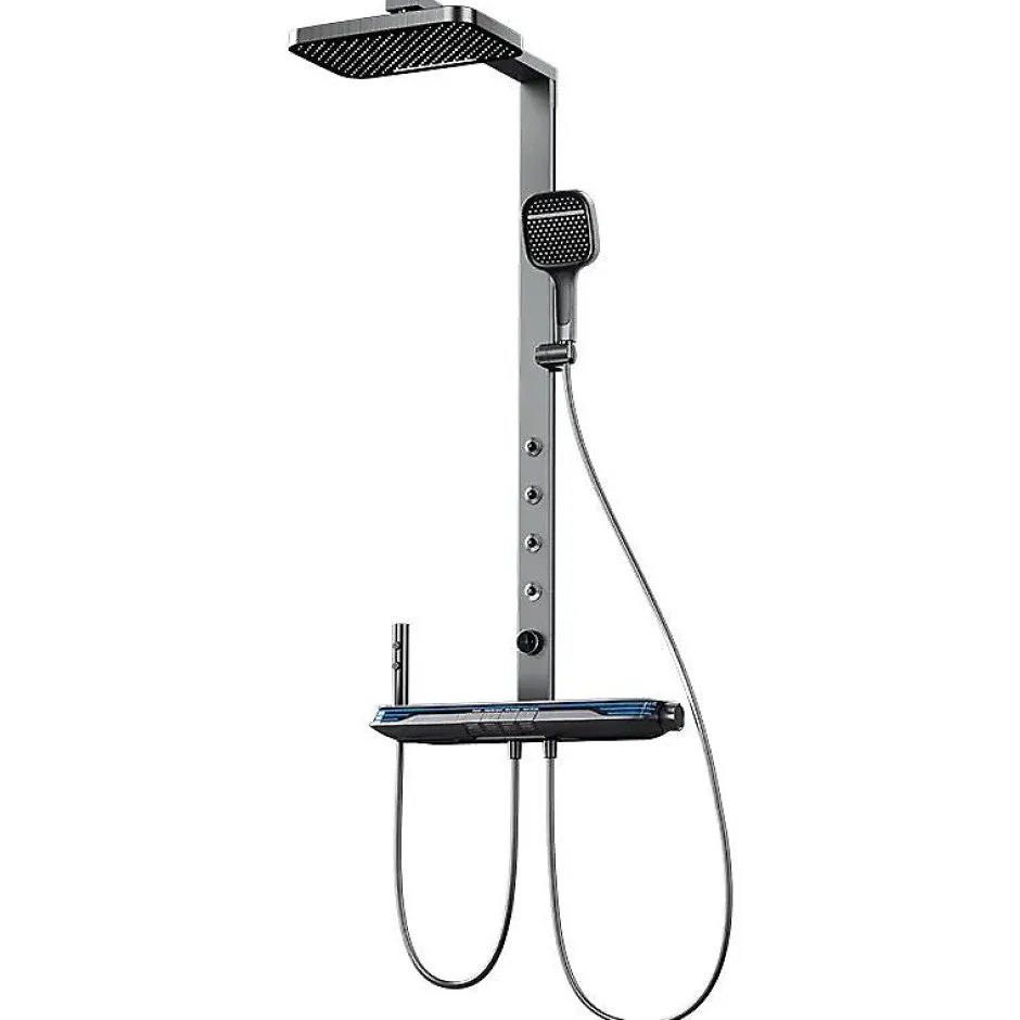 Kleenmac Ensemble de douche thermostatique intelligent avec affichage numérique modèle Escalus 52 x 15 cm Ref KISB5215B4