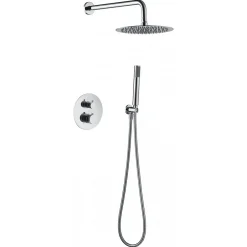 Imex Products Ensemble de douche TOUCHER à encastrer - Mitigeur thermostatique Or rose brossé Ensemble encastré douchette + tête de douche* Colonne De Douche Encastrable