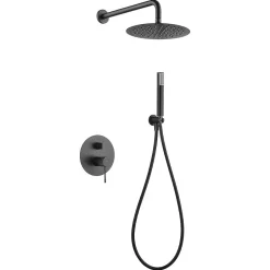 Imex Products Ensemble de douche TOUCHER à encastrer - Mitigeur monocommande Canon de fusil Ensemble encastré douchette + tête de douche