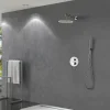 Imex Products Ensemble de douche TOUCHER à encastrer - Mitigeur thermostatique Chromé Brillant Ensemble encastré douchette + tête de douche* Colonne De Douche Encastrable
