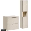 Otitec Ensemble de meuble de salle de bain - 60 cm - avec plan - avec colonne - 2 tiroirs - DANO* Meuble Sous Lavabo