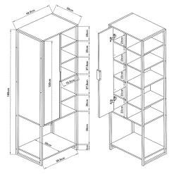 [En.Casa] Ensemble de meubles de salle de bain 4 pièces Namsskogan effet noyer noir en.casa* Meuble De Salle De Bains Faible Profondeur