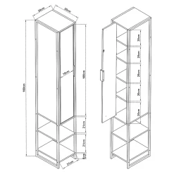 [En.Casa] Ensemble de meubles de salle de bain 4 pièces Namsskogan effet noyer noir en.casa* Meuble De Salle De Bains Faible Profondeur