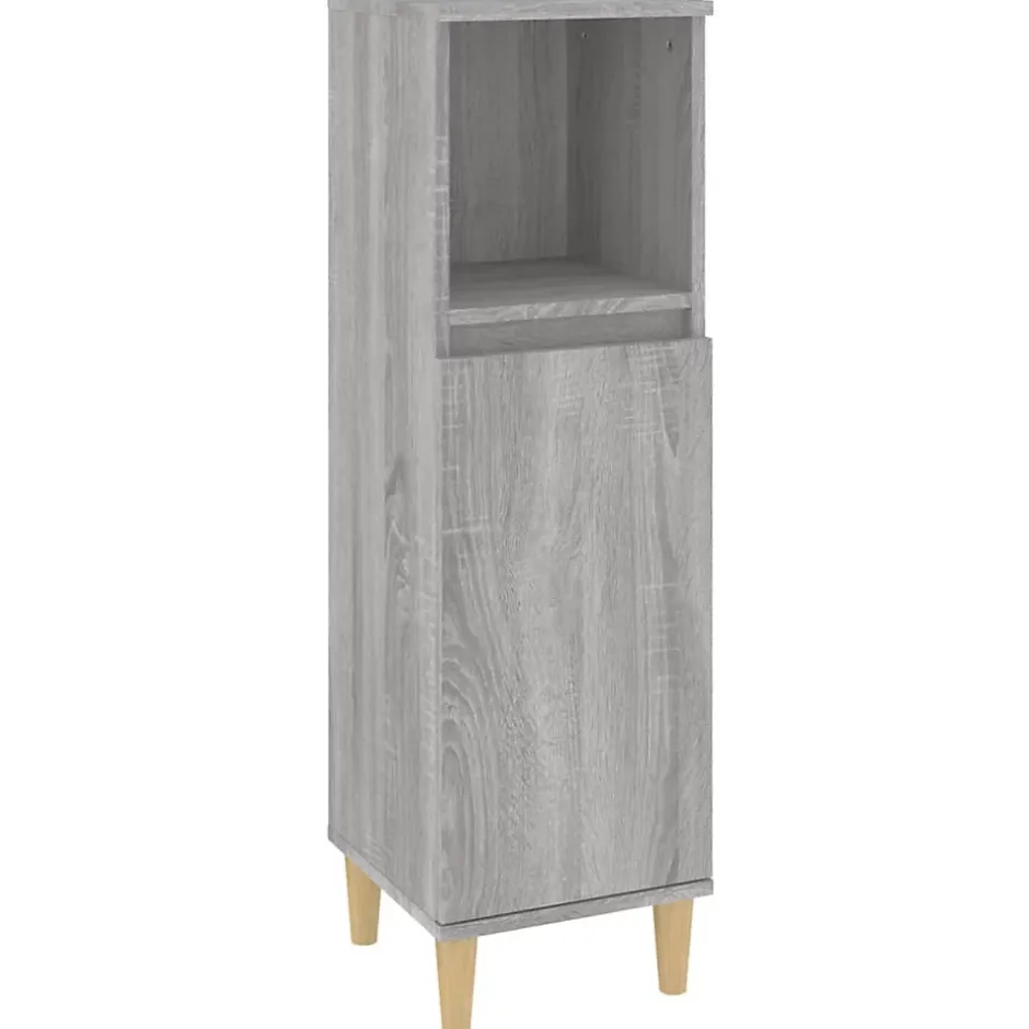 Vidaxl Ensemble de meubles de salle de bain 3 pcs Sonoma gris