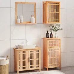 Vidaxl Ensemble de meubles de salle de bain 4 pcs Bois massif de noyer* Meuble Wc