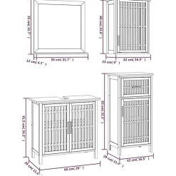 Vidaxl Ensemble de meubles de salle de bain 4 pcs Bois massif de noyer* Meuble Wc