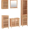 Vidaxl Ensemble de meubles de salle de bain 5 pcs bois massif de noyer* Meuble Wc