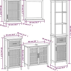 Vidaxl Ensemble de meubles de salle de bain 5 pcs bois massif de noyer* Meuble Wc